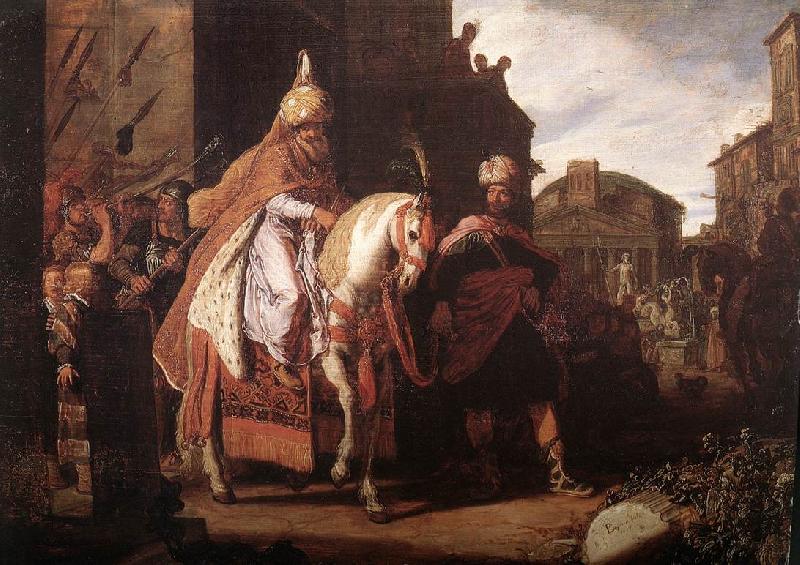 LASTMAN, Pieter Pietersz. The Triumph of Mordecai g oil painting image